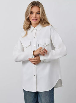 K10182 Джинсовая рубашка БЕЛЫЙ