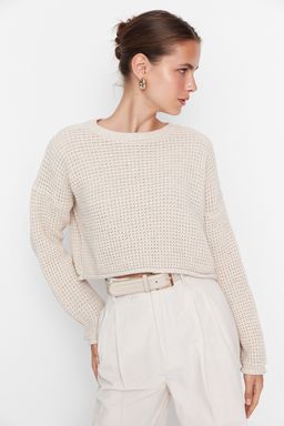 Tas Crop Genis Kal?p Triko Kazak TWOAW23KZ01193