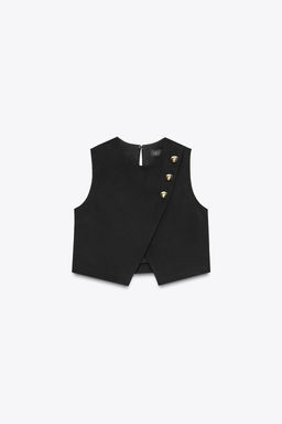 GOLD BUTTON CROSSOVER TOP - Zara фото 6