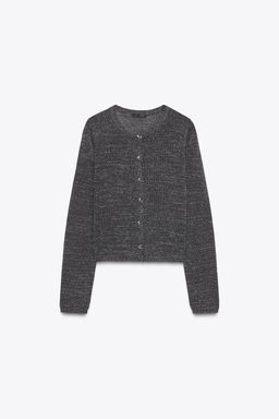 METALLIC THREAD BUTTON CARDIGAN - Zara фото 3
