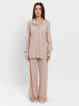 Костюм женский (рубашка, брюки, топ) KAFTAN Base, размер 46, пудровый