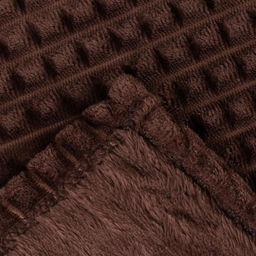 Плед Этель Клетка 200*220 см, цв.коричневый, корал-флис, 240гр/м2, 100% полиэстер  фото 3