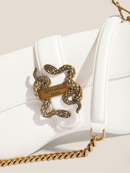 Женская сумка с ручкой JUST CAVALLI ICONIC SNAKES Артикул 4450718, белый  фото 2