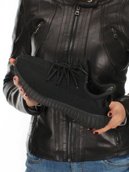 05-B552-18 BLACK Кроссовки женские (текстиль)