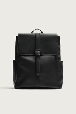 MOCHILA SOLAPA CINTUR?N / Negro