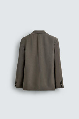 BLAZER CRUZADA TRAJE VISCOSA - LINO / Marr?n / Topo - Zara фото 8