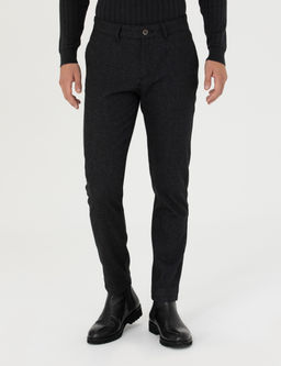 Siyah Slim Fit Kanvas Pantolon