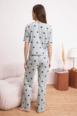 Trendyolmilla Mint Kalpli Slogan Lastik Detayl? Fitilli Orme Pijama Tak?m? THMSS24PT00404 фото 12