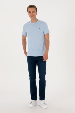 Erkek Regular Fit Bisiklet Yaka A__k Mavi Basic Ti__rt Sepette S_rpriz _ndirim - U.s. polo assn фото 4