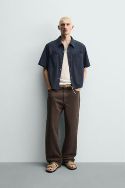 CAMISA T?CNICA RELAXED FIT / Azul