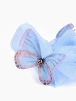 Цена за 2 шт. Резинка для волос «Бабочки» голубая, Холодное сердце