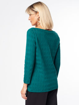 VILATTE / Джемпер с из хлопка с нейлоном фактурной вязки  фото 4