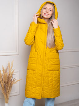 Пальто женское "Голд" горчица