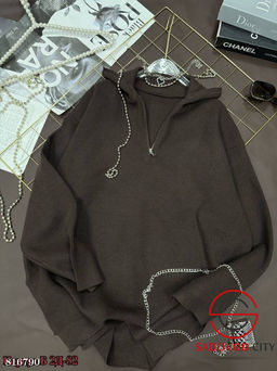 Свободный оверсайз свитер поло с молнией - Bruno фото 7