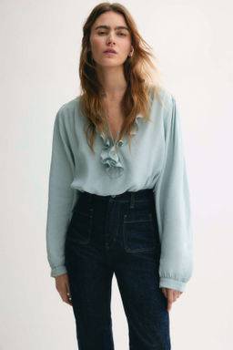 Blusa de viscosa con cuello de volante - H&m фото 2