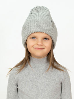 Комплект вязаный светло-серый меланж Ш-118 (56-58)