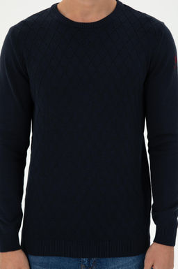 Erkek Slim Fit Bisiklet Yaka Lacivert Kazak - U.s. polo assn фото 6