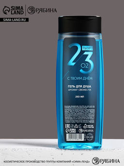 Гель для душа «С 23 февраля», 250 мл, аромат свежести, МИКС, HARD LINE
