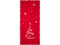 6с102.411ж1 Рождество-елка (красный6) Полотенце махровое 67х150см