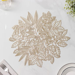 Цена за 12 шт. Салфетка сервировочная Доляна Ashberry, 3838 см, цвет золото  фото 8
