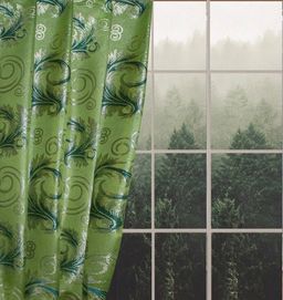 Арт. 4851/165/Ag, ПАВЛИН, фон основы оливковый, рисунок - золотой люрекс, ГОТОВЫЕ ШТОРЫ, ширина от 150 см x высота 270 см (на шторной ленте)