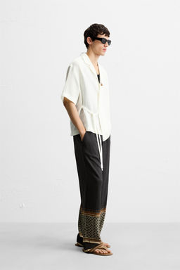 100% LINEN TIE SHIRT - Zara фото 4