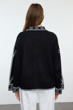 Trendyolmilla Siyah Etnik Desenli Triko H?rka TWOAW25HI00214 фото 5