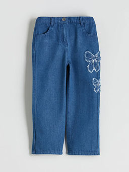Beli Lastikli Fiyonk Nak??l? K?z ?ocuk Jean Pantolon