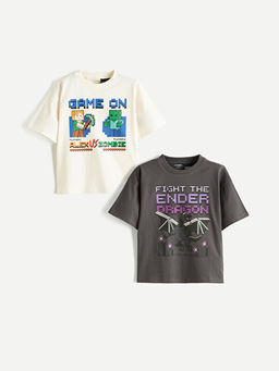 Erkek ?ocuk Minecraft Bask?l? Ti??rt 2li