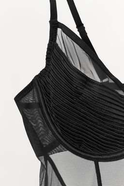 SEMI-SHEER PLEATED BODYSUIT - Zara фото 8