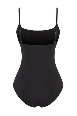 TRENDYOLMILLA Siyah Kare Yaka Drapeli Mayo TBESS25MA00124 фото 6