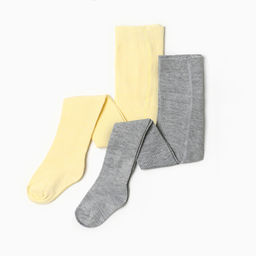 Колготки детские Крошка Я BASIC LINE, набор 2 пары, рост 86 - 92 см, серый, желтый