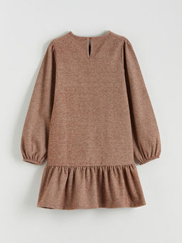 Bisiklet Yaka Fiyonk Detayl? K?z ?ocuk Elbise