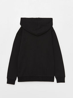 Kap??onlu Bask?l? Uzun Kollu Erkek ?ocuk Sweatshirt - Waikiki фото 3