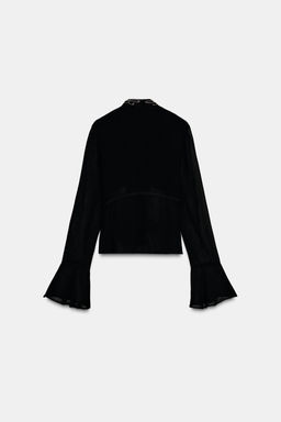 EMBROIDERED GEORGETTE FOULARD SHIRT - Zara фото 7