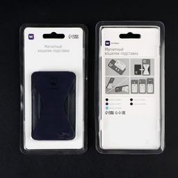 Магнитный кошелёк-подставка Windigo, поддержка Magsafe, для iPhone 12/13/14/15, космический синий  фото 9