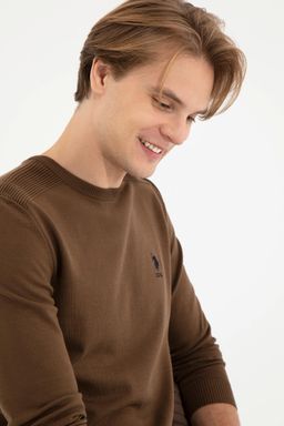 Мужской вязаный свитер кокосового цвета Basic - U.s. polo assn фото 4