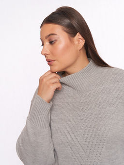 Серое вязаное платье PP91566GRY24 - Артесса фото 3