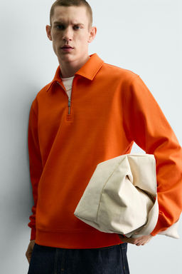 SUDADERA POLO INTERLOCK CREMALLERA / Naranja - Zara фото 7