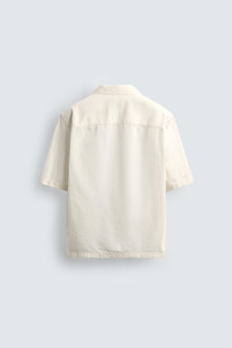 Рубашка Camisa Algodon Lino из льна бежевого цвета