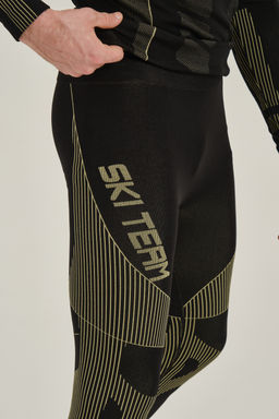 Тайтсы GUANJUN Черный/Желтый - Anta фото 4