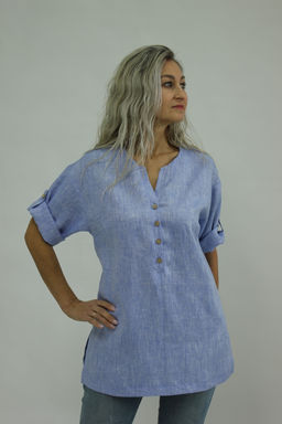 Блузон У-789 Голубой 466 (меланж)