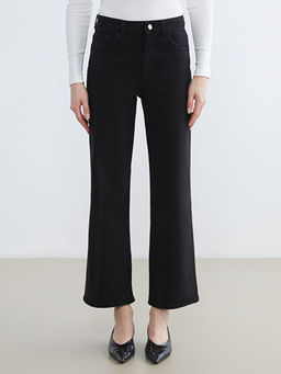 Y?ksek Bel Wideleg Kad?n Jean Pantolon