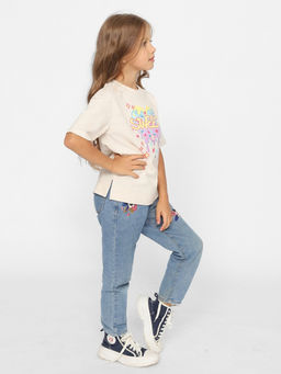 CRB wear/CWKG 63731-13-389 Футболка для девочки,бежевый меланж/Ex.Cherubino  фото 3