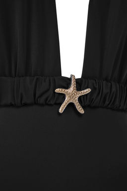 TRENDYOLMILLA Saks Derin V Yaka Y?ld?z Aksesuarl? Premium Regular Mayo TBESS25MA00048 фото 6