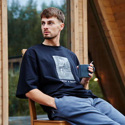 Футболка мужская KAFTAN Drop, размер 52, чёрная