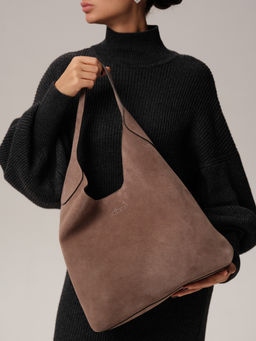 Замшевая сумка хобо Michele DBR 31156 капучино фото 2