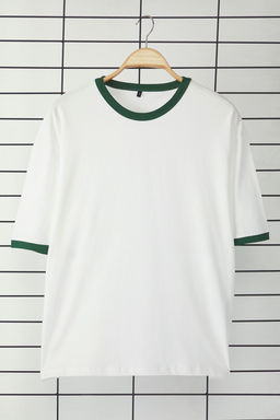 TRENDYOL MAN Unisex Saks Oversize/Genis Kesim Kollar? Seritli %100 Pamuklu T-Shirt TMNSS25TS00099 - Trendyolmilla фото 6