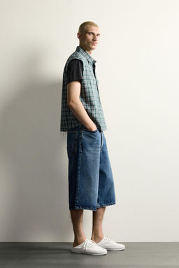 CAMISA TANK CROPPED FIT CUADROS / Verdes - Zara фото 4