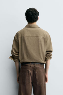 COTTON BLEND TEXTURED SHIRT - Zara фото 3